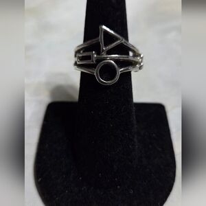 paparazzi Silver Geometric Stackable Ring Trio